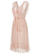 1930s Polka Dot Spaghetti Strap Mesh Princess Nightgown | vintage lingerie, retro nightgown, elegant sleepwear - perfect for retro fashion enthusiasts