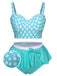She's wearing 1930s Polka Dot Suspender Swimsuit Set and the whole beach remembers the 1930s