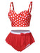 This 1930s Polka Dot Suspender Swimsuit Set carries 1930s vacation dreams in every stitch