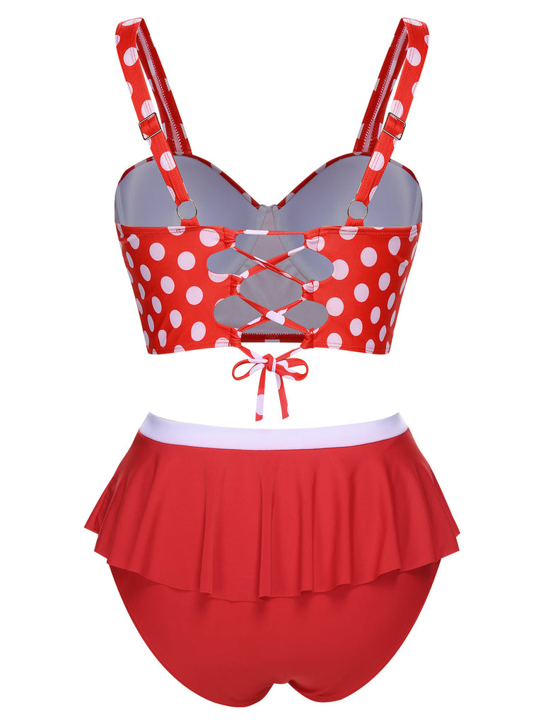 1930s Polka Dot Suspender Swimsuit Set — because 1930s glamour never goes out of style