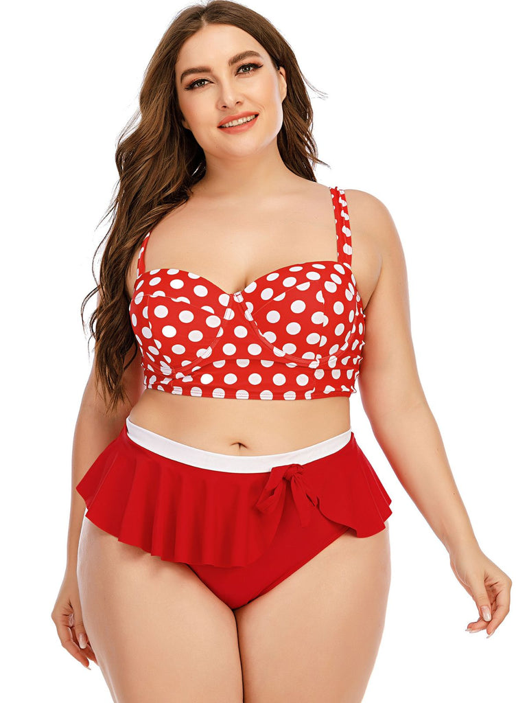 1930s Polka Dot Suspender Swimsuit Set — because 1930s glamour never goes out of style
