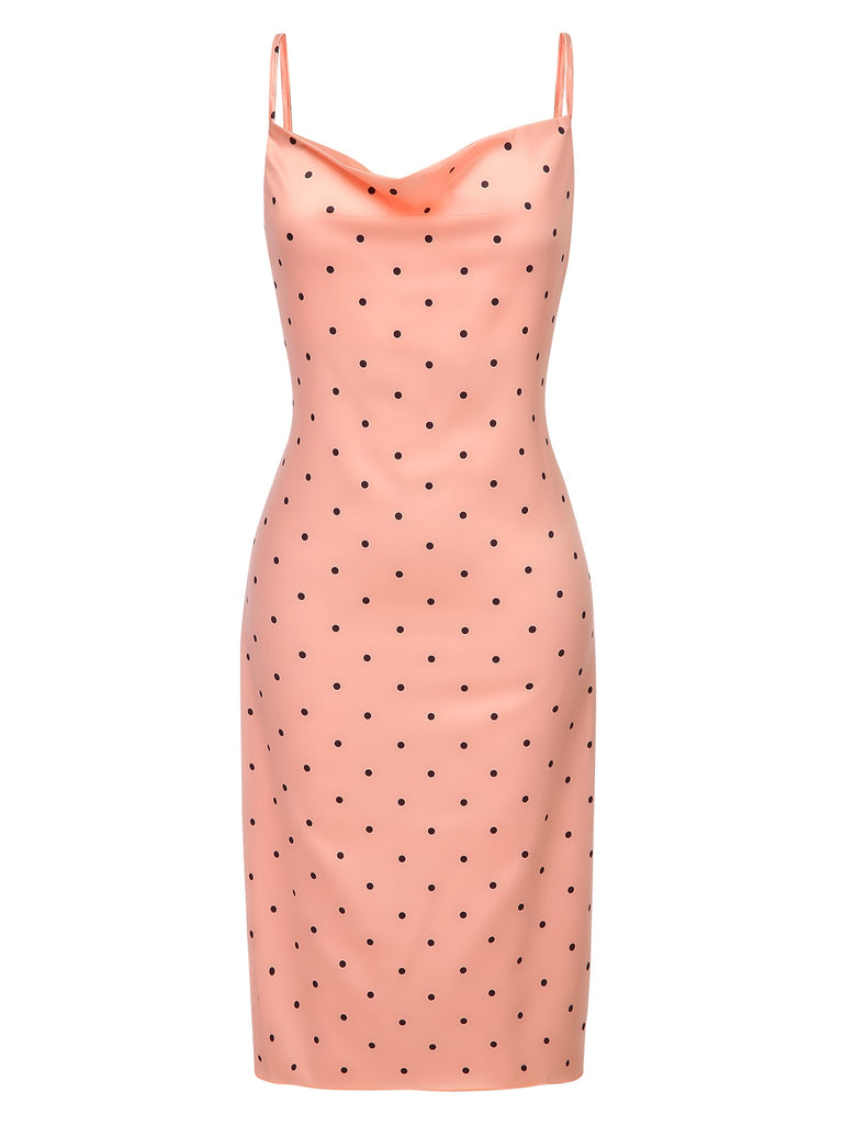 1930s Polka Dots Spaghetti Straps Satin Nightgown, vintage fashion, retro style - perfect for women who love vintage and retro fashion