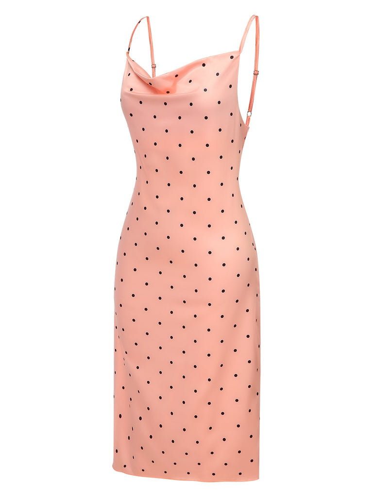1930s Polka Dots Spaghetti Straps Satin Nightgown, vintage fashion, retro style - perfect for women who love vintage and retro fashion