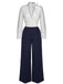 Blue & White 1930s Polka Dots Tie Neck Jumpsuit, vintage romper, retro jumpsuit - perfect for women who love vintage and retro fashion