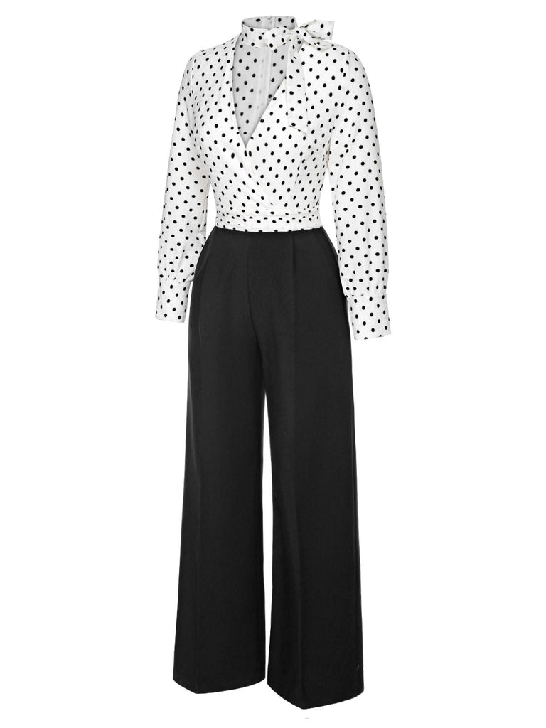 This & 1930s Polka Dots Tie Neck Jumpsuit whispers 1930s secrets to those who notice