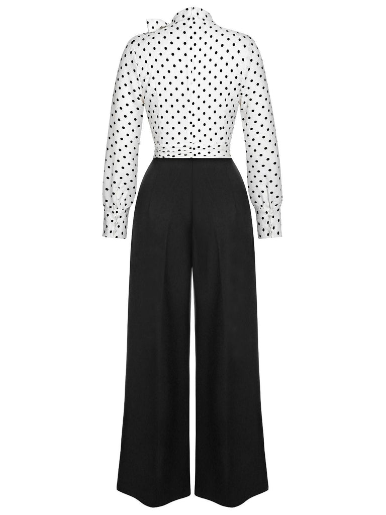 & 1930s Polka Dots Tie Neck Jumpsuit — 1930s style that transcends decades