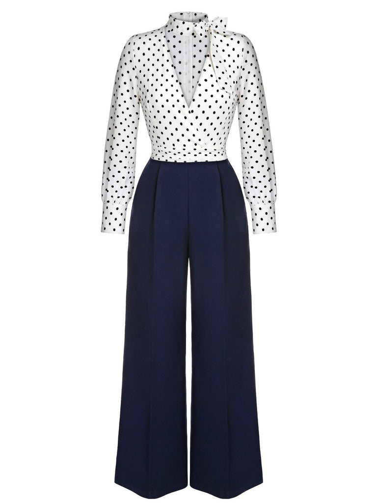 This & 1930s Polka Dots Tie Neck Jumpsuit whispers 1930s secrets to those who notice