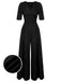 She finds her 1930s story in this 1930s Puff Short Sleeve Wide Leg Jumpsuit