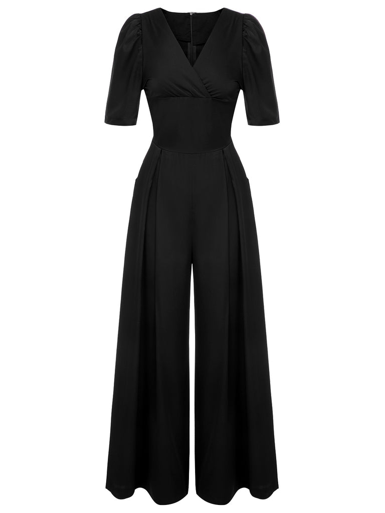 1930s Puff Short Sleeve Wide Leg Jumpsuit: timeless 1930s elegance she makes her own