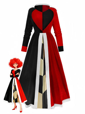 1930s Queen Of Hearts Costume Halloween Dress - vintage dress, retro fashion