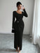 1930s Ribbed Long Sleeve Split Dress - vintage dress, retro fashion