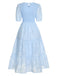 1930s Round Neck Puff Sleeve Wrinkle Dress — a 1930s silhouette that turns sidewalks into runways