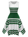 1930s Round Neck Sleeveless Striped Dress, vintage dress, retro fashion - perfect for women who love vintage and retro fashion