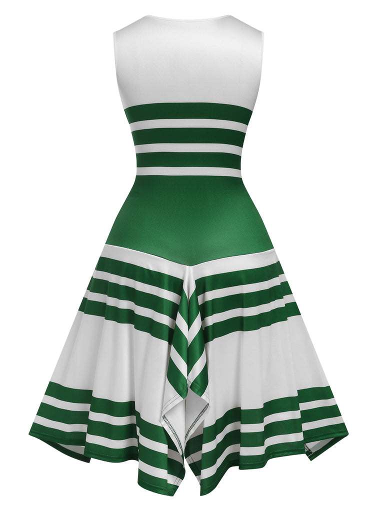 1930s Round Neck Sleeveless Striped Dress, vintage dress, retro fashion - perfect for women who love vintage and retro fashion