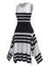 1930s Round Neck Sleeveless Striped Dress, vintage dress, retro fashion - perfect for women who love vintage and retro fashion