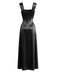 1930s Satin Rhinestone Wide-Strap Maxi Dress - vintage dress, retro fashion