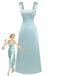 1930s Satin Rhinestone Wide-Strap Maxi Dress - vintage dress, retro fashion
