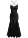 Pink 1930s Spaghetti Strap Backless Ruffle Dress