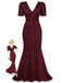 1930s Sequin Bow Maxi Mermaid Dress - vintage dress, retro fashion