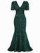 1930s Sequin Bow Maxi Mermaid Dress - vintage dress, retro fashion