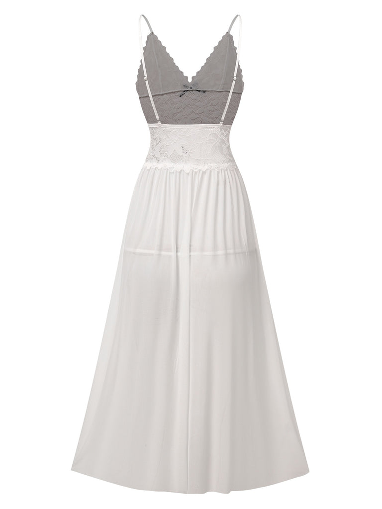 1930s Sheer Lace Spaghetti Straps Nightgown, vintage fashion, retro style - perfect for women who love vintage and retro fashion