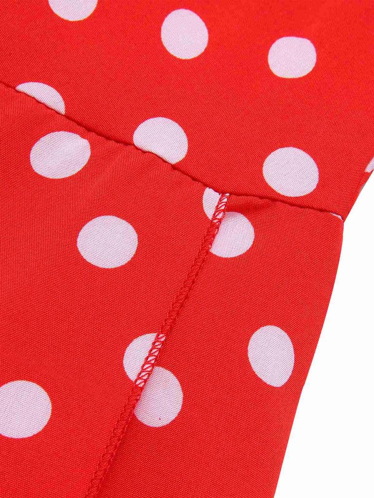 1930s Side Slit Deep V-Neck Polka Dots Dress, vintage dress, retro fashion - perfect for women who love vintage and retro fashion