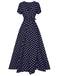 1930s Side Slit Deep V-Neck Polka Dots Dress — a 1930s silhouette that turns sidewalks into runways