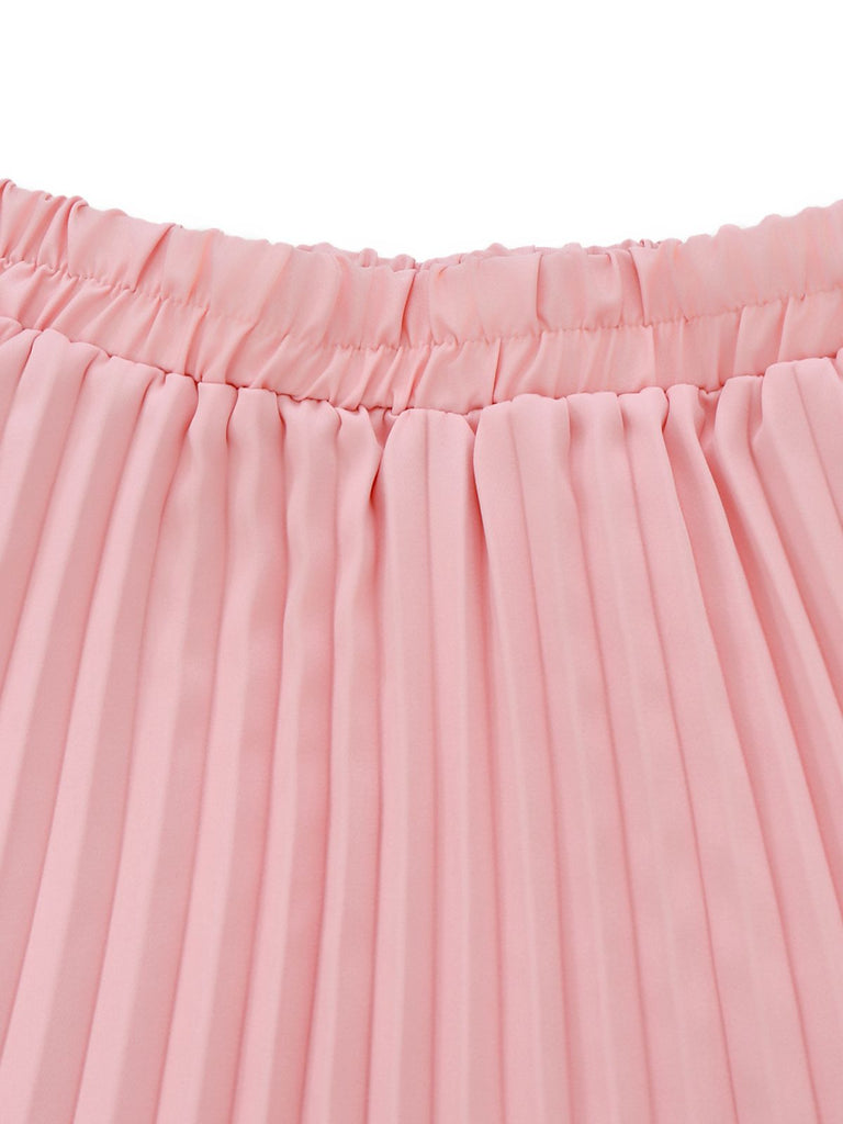 2PCS 1930s Sleeveless Boat Neck Knit Top & Pleated Maxi Skirt - vintage skirt, retro style