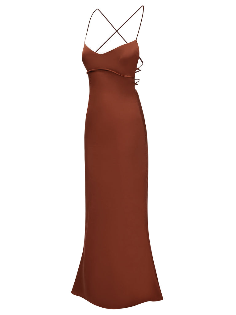 1930s Solid Back Cross Straps Mermaid Dress, vintage dress, retro fashion - perfect for women who love vintage and retro fashion