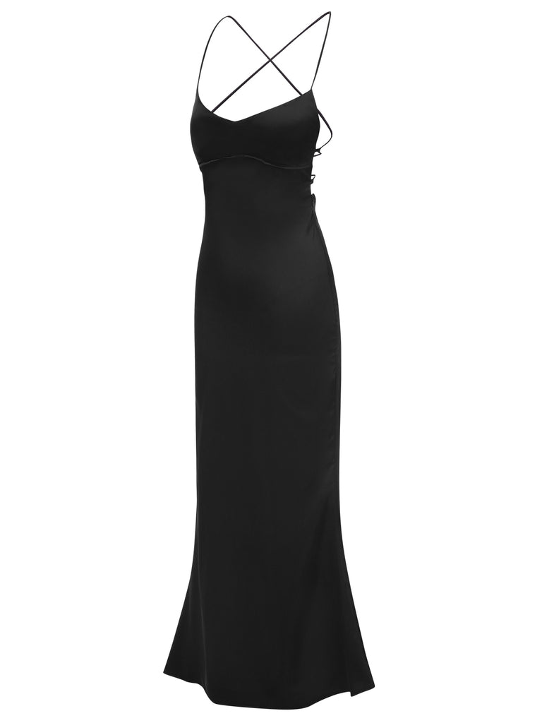 1930s Solid Back Cross Straps Mermaid Dress, vintage dress, retro fashion - perfect for women who love vintage and retro fashion