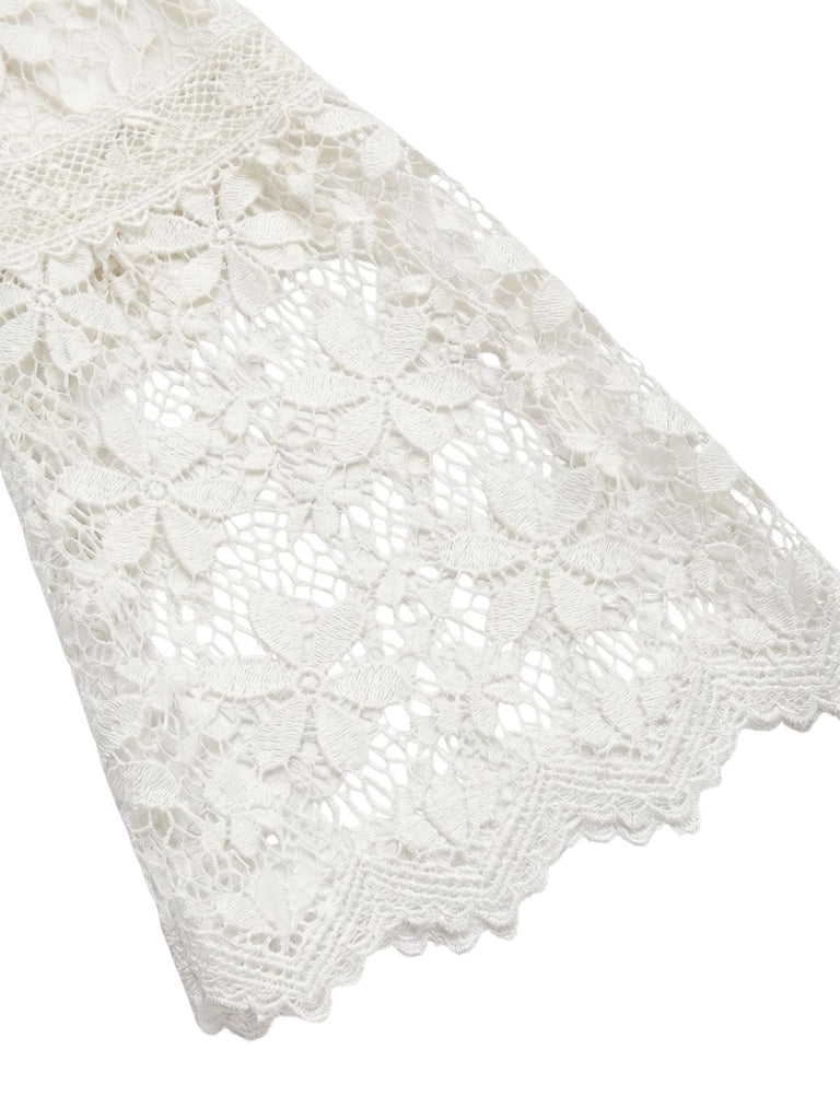White 1930s Backless Lace Swing Maxi Dress, vintage dress, retro fashion, rockabilly, pin-up fashion - perfect for women who love vintage and retro fashion