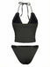 1930s Solid Cut-Out Shirred Bikini Set, vintage swimsuit, pin-up swimwear - perfect for women who love vintage and retro fashion