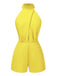 She finds her 1930s story in this 1930s Solid Cutout Stand Collar Halter Romper