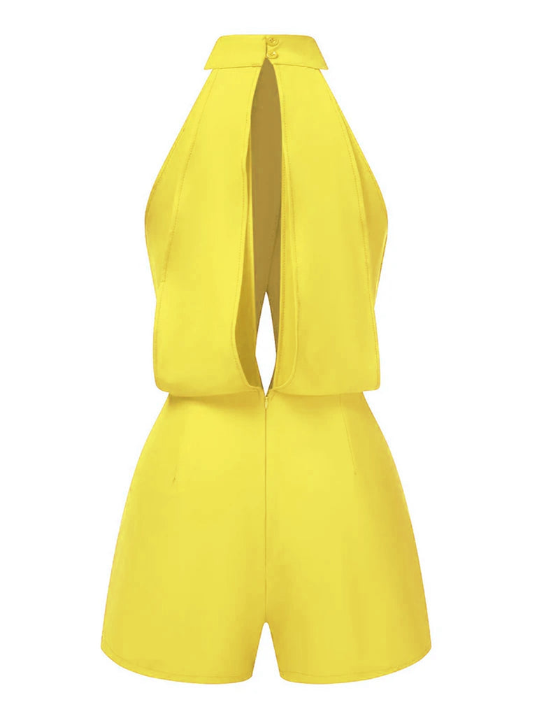 1930s Solid Cutout Stand Collar Halter Romper: timeless 1930s elegance she makes her own