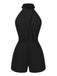 1930s Solid Cutout Stand Collar Halter Romper — 1930s style that transcends decades
