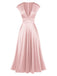 1930s Solid Deep V-Neck Satin Dress - vintage dress, retro fashion