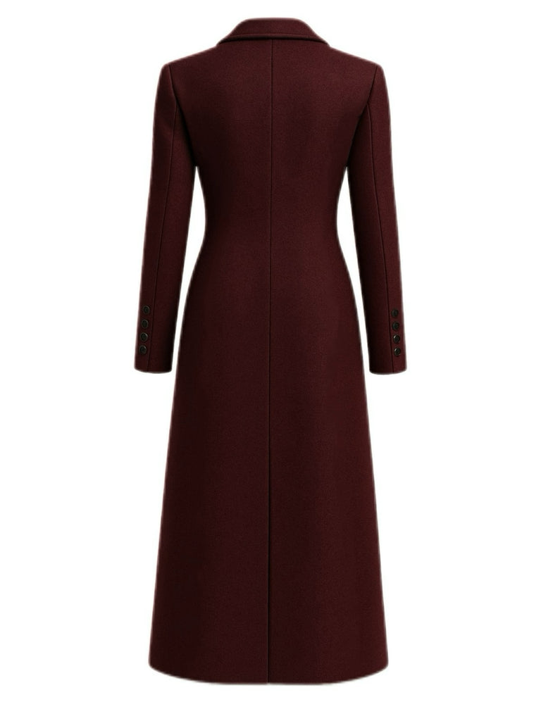 1930s Solid Lapel Button Wool Coat - vintage fashion, retro style