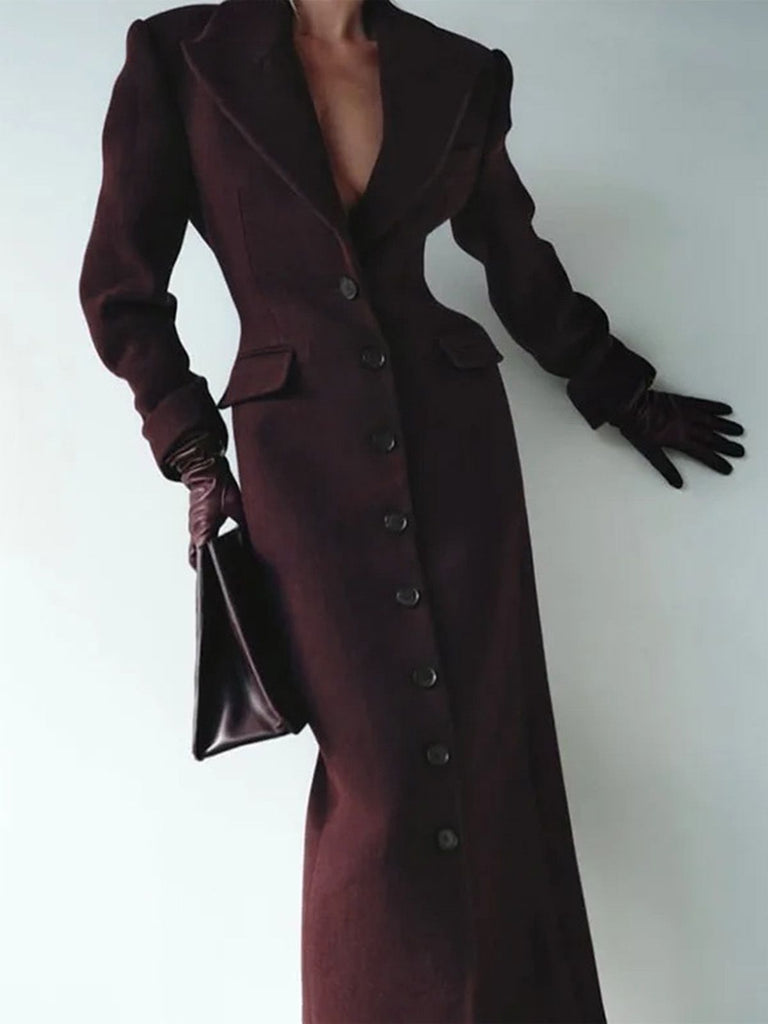 1930s Solid Lapel Button Wool Coat - vintage fashion, retro style