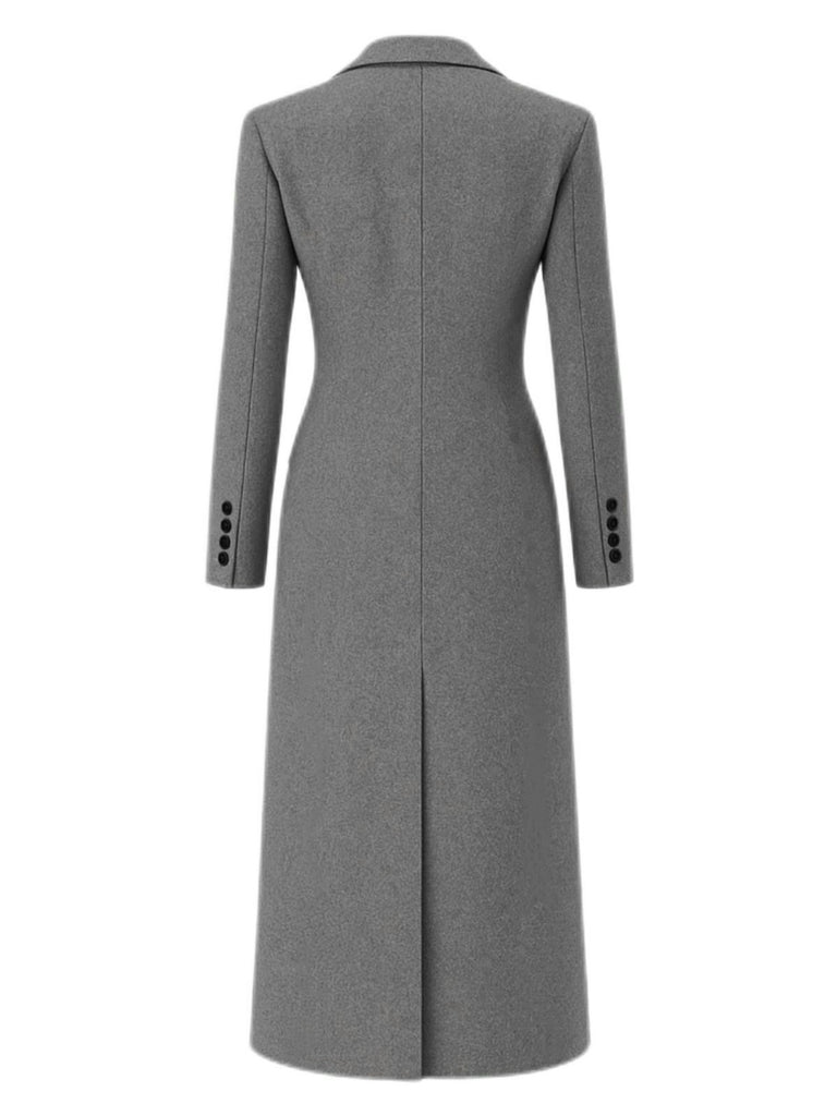 1930s Solid Lapel Button Wool Coat - vintage fashion, retro style