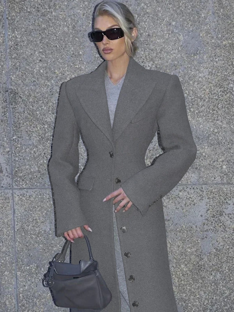 1930s Solid Lapel Button Wool Coat - vintage fashion, retro style