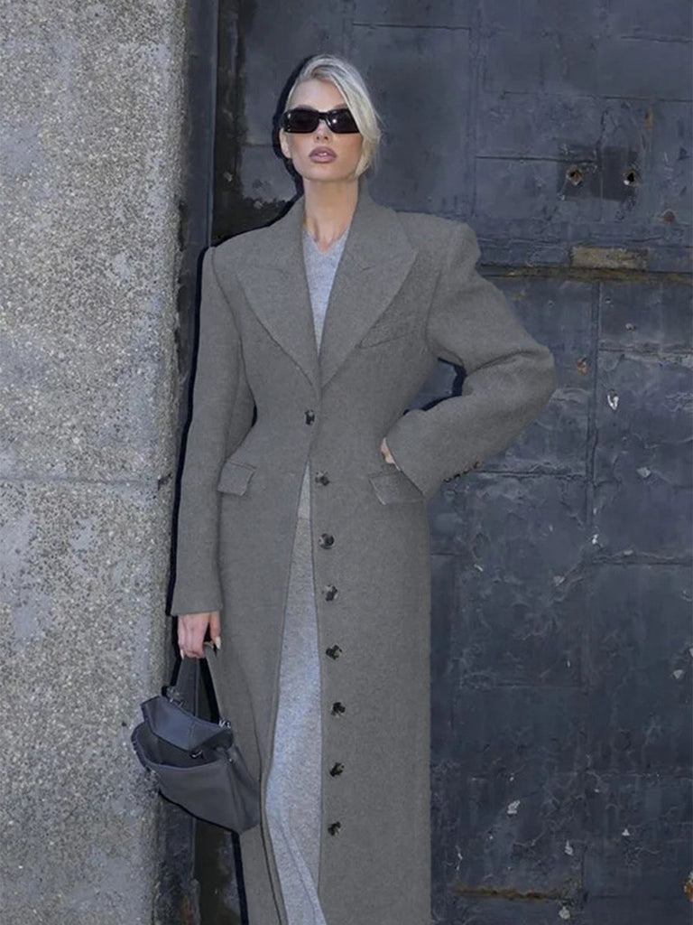 1930s Solid Lapel Button Wool Coat - vintage fashion, retro style