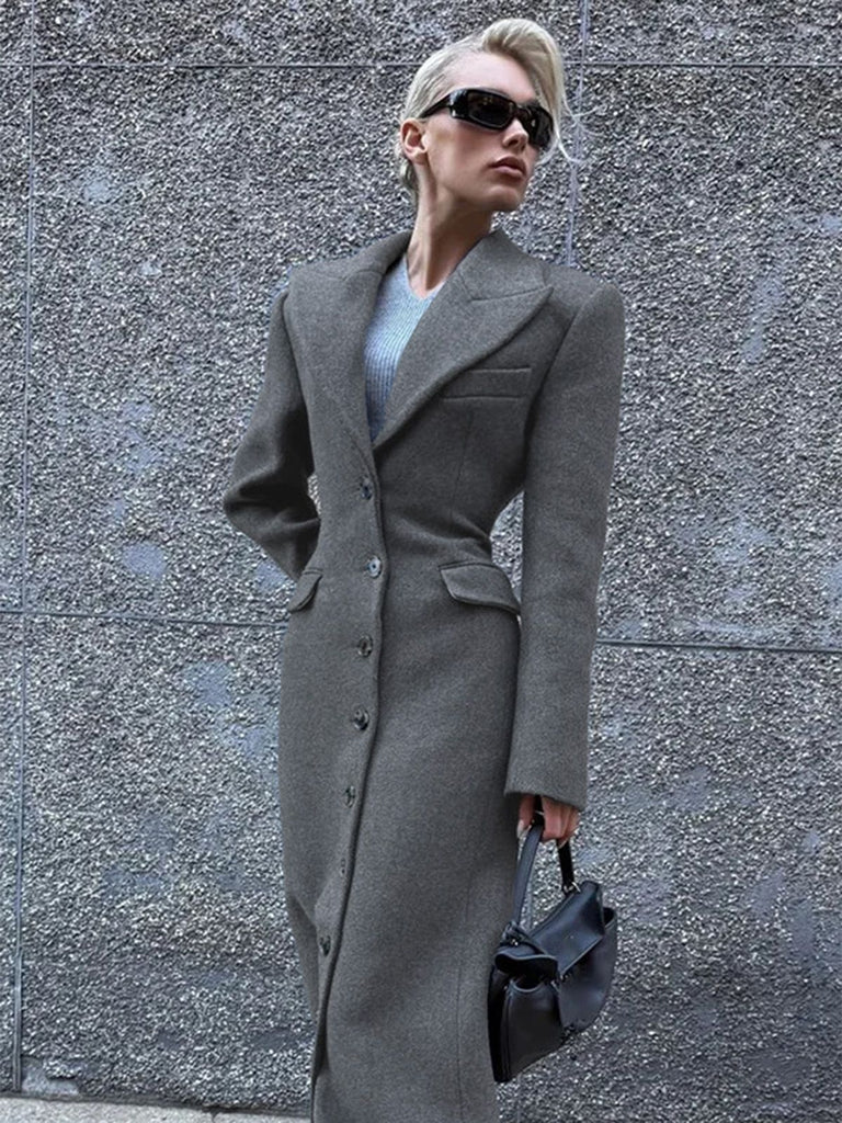 1930s Solid Lapel Button Wool Coat - vintage fashion, retro style