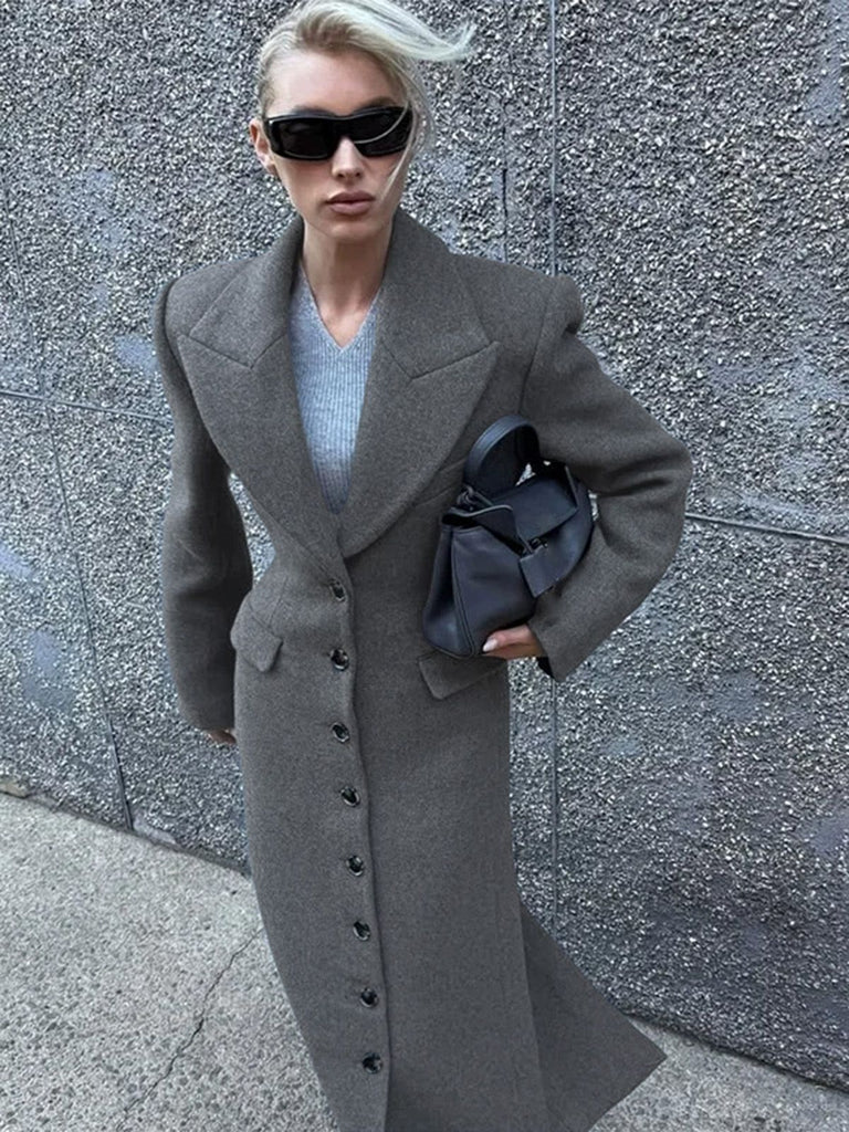 1930s Solid Lapel Button Wool Coat - vintage fashion, retro style