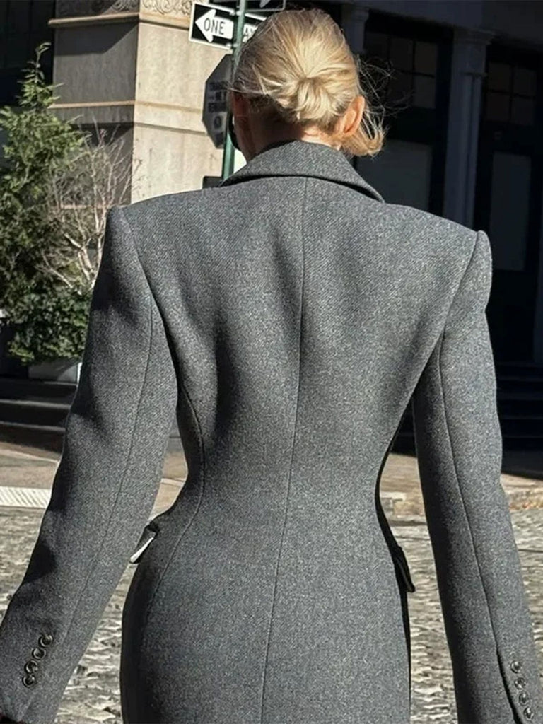 1930s Solid Lapel Button Wool Coat - vintage fashion, retro style