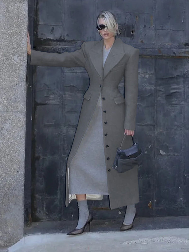 1930s Solid Lapel Button Wool Coat - vintage fashion, retro style
