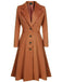 1930s Solid Lapel Long Sleeve Coat - vintage fashion, retro style