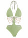 1930s Solid Metal Chain Cutout Swimsuit - vintage swimwear, retro swimsuit, pin-up style for vintage lovers
