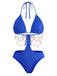 Green 1930s Solid Metal Chain Cutout Swimsuit, vintage swimsuit, pin-up swimwear - perfect for women who love vintage and retro fashion