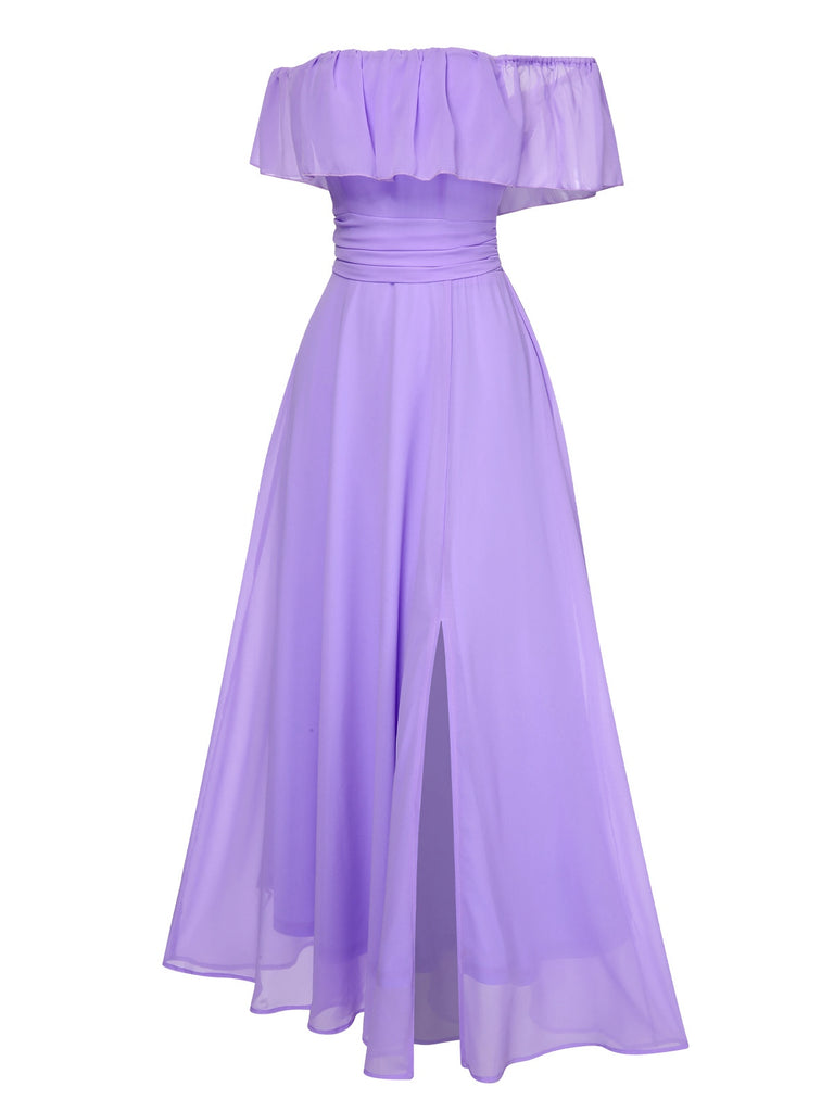 1930s Solid Roll Collar Off Shoulder Slit Dress, vintage dress, retro fashion - perfect for women who love vintage and retro fashion