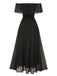 1930s Solid Roll Collar Off Shoulder Slit Dress, vintage dress, retro fashion - perfect for women who love vintage and retro fashion